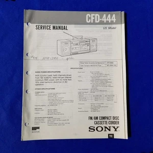 Sony CFD-444 Service Manual Original Paper OEM Repair Guide - USA - Bild 1 von 10