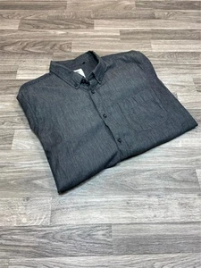 ELEMENT Button Down Collar Short Sleeve Dark Grey Casual Shirt Men's Size Large - Picture 1 of 8