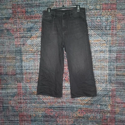 Jeans capri Cult of Individuality feminino cinza escuro Cullote perna larga 29 novo com etiquetas - Imagem 1 de 4