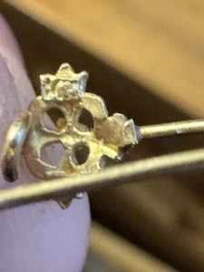 14k Yellow, Rose, and White Gold Dangling Heart-Shaped Earrings CLASP BROKE - Picture 1 of 8