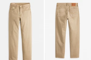 Men's Levi 568 Premium  Loose Linen+ Denim, Tan Choose Size - Picture 1 of 2