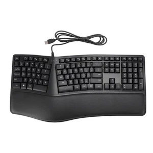 Ergonomic Split Keyboard With Palm Rest Quiet USB 2.0 Wired Keyboard For Lap NEW - Imagen 1 de 12