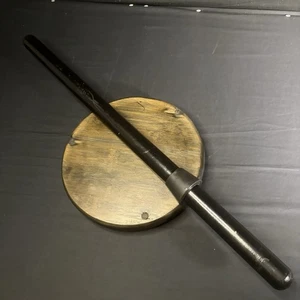 Bastón de madera 26" negro con protector de mano de goma - Imagen 1 de 6