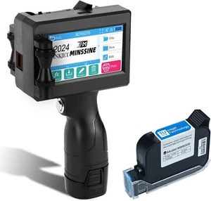 Handheld Inkjet Printer: Text, Date, QR Code, Barcode, Logo, Symbol, Table, ... - Picture 1 of 24