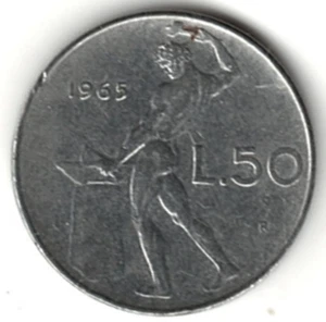 1965 50 LIRE ~ FROM ITALY ~ YOU GRADE IT~ PLEASE SEE SCAN stk i92 - Picture 1 of 4