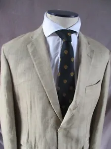 Samuelsohn tan beige herringbone silk wool blazer sport coat jacket 40R - Picture 1 of 10