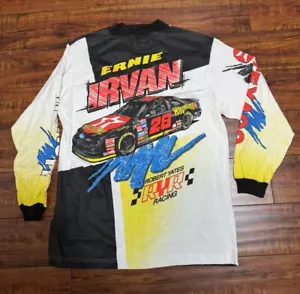 Vintage NASCAR Ernie Irvan Robert Yates Racing Shirt All Over Print Size Large - Picture 1 of 9