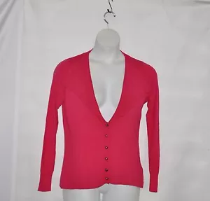Joan Rivers Draped Collar Long Sleeve Cardigan size S Fuchsia - Picture 1 of 2