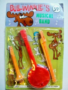 1969 "Bullwinkle's Musical Band" by Larami -Mint/Unused on Original Display Card - Picture 1 of 4