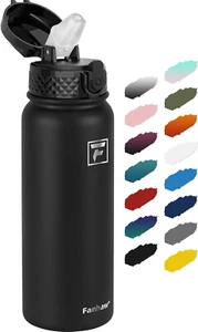 20 Oz Stainless Steel Insulated Sports Water Bottles with Straw for Kids, Men an - Picture 1 of 12
