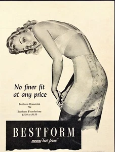 1943 Bestform Brassieres and Foundations Woman Undergarments Vintage Print Ad - Picture 1 of 6