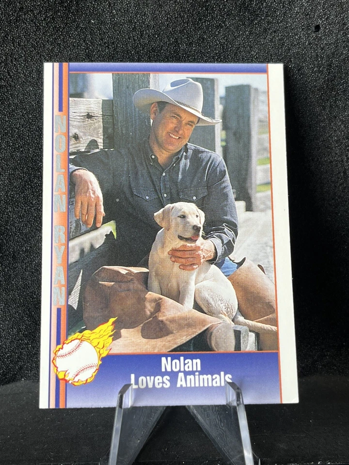 1991 Pacific Card #120 - Nolan Ryan Texas Rangers HOF ‘Nolan Loves Animals’ - Image 1 of 1