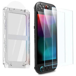 For Nintendo Switch 2 Full Cover 9H Tempered Glass Screen Protector Kit 2 Pack - Picture 1 of 9