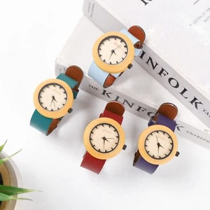 Round Wooden Colourful Wristwatch with Dots - Picture 1 of 14