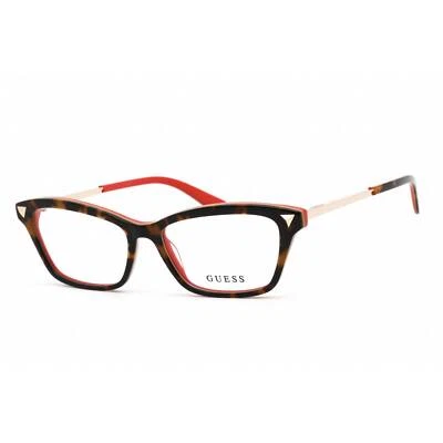 Guess Women's Eyeglasses Clear Lens Dark Havana Plastic Cat Eye Frame GU2797 052 - Image 1 of 2