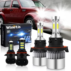 For Dodge Nitro 2007 2008 2009 - White Combo LED Headlight + Fog Light Bulbs Kit - Picture 1 of 9