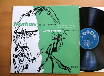 XID 5164 Brahms Cello Sonatas 1 & 2 Janos Starker Abba Bogin SAGA Mono NM - Image 1 of 4