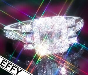 Diamond Ring 14K GOLD EFFY DESIGNER VS Baguette Diamond Engagement Ring Vintage
