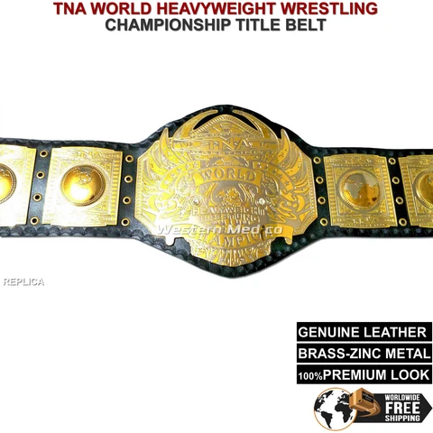 NEW TNA WORLD HEAVYWEIGHT WRESTLING CHAMPIONSHIP REPLICA TITLE BELT ADULT SIZE Cover