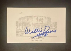 WILLIE DAVIS AUTHENTIC AUTOGRAPHED 3 X 5 CARD NFL FOOTBALL - Picture 1 of 11