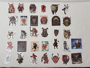 Krampus Sticker Pack ( 50+ stickers per pack) Evil Christmas Xmas Skate Laptop - Picture 1 of 2