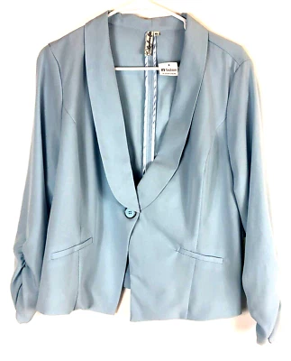 Chaqueta de manga larga con botones azul claro liso Space Girls talla XL para mujer Foto 1 de 4