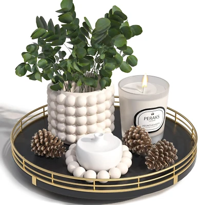 10" Oak Wood Decorative Tray for Home Decor, Tray for Coffee Table Decor Perfume - Image 1 of 4