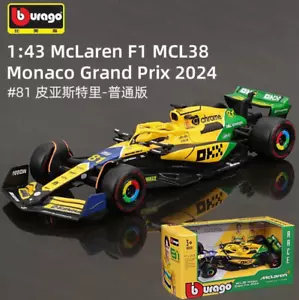 Bburago 1:43 F1 Formula Mclaren MCL38 GP Monaco Oscar Piastri Lando Norris - Foto 1 di 7