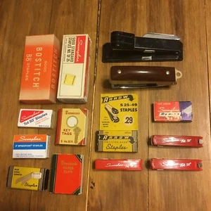 Swingline Tot 50 staplers staples paper clips key tags Bostitch stapler vintage - Picture 1 of 12