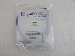 L-Com TRD695SRA2BL-2 Shielded Cat6 Rt Angle 2' Patch Cable Str/Rt Angle Up- Blue - Picture 1 of 6