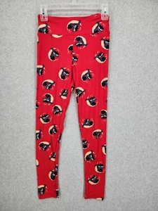LuLaRoe Kids Halloween Leggings Red w/Black Cats on Moom Size One Size - Picture 1 of 7