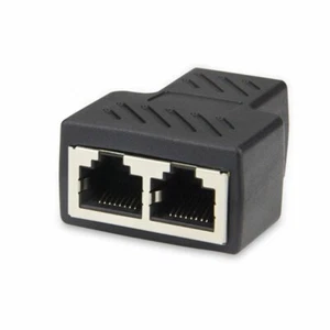 Adaptador divisor RJ45 LAN Ethernet 1 a 2 vías doble puerto hembra enchufe conector - Imagen 1 de 9
