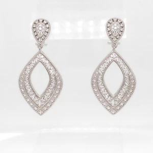 Judith Ripka Sterling Silver & Diamonique CZ Dangle or Drop Earrings - Picture 1 of 9