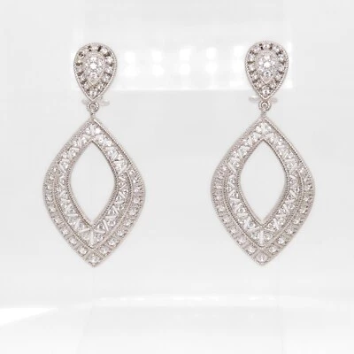 Pendientes colgantes o colgantes Judith Ripka de plata de ley y circonita cúbica Diamonique Foto 1 de 4