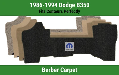 Alfombra de primera fila Lloyd Berber para Dodge B350 1986-1994 con logotipo azul M-Mopar Foto 1 de 4