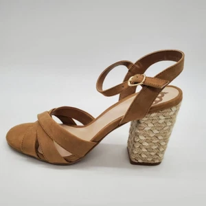 FergaliciousBy Fergie Womens Fiance Ankle Strap Sandals Brown Block Heels 6.5 M - Picture 1 of 9