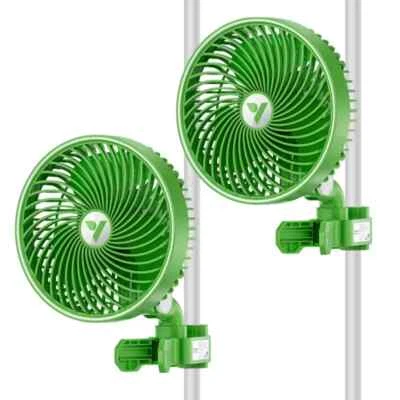 Vivosun AeroWave E6.6" Fan Clip-On Fan for Grow Tent, 2 Pack, Green - Image 1 of 4
