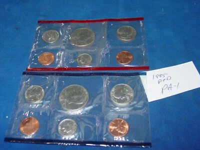 2 lots 1985 US Mint Set Uncirculated 10 Coin Set Philadelphia & Denver P & D - Image 1 of 4