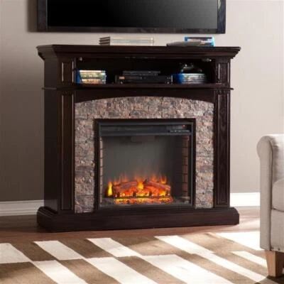 SEI Furniture Grantham Electric Media Fireplace in Ebony - Image 1 of 4