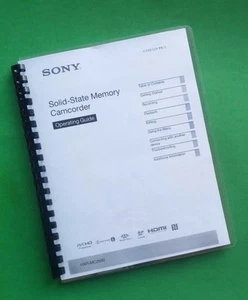 Owners Manual for Sony HXR MC2500 Video Camera 109 Pages W/Clear Covers! - Picture 1 of 1