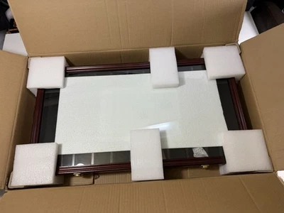 Caja Pantalla Lg Caoba 29.5”x15.5”x2” Cristal Frontal Nueva Sin Llave  Foto 1 de 4