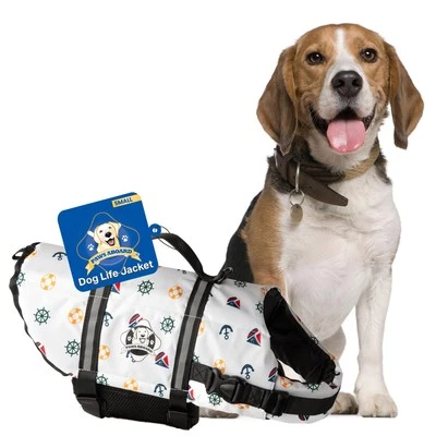 Nautical Dog Life Jacket Adjustable Reflective Safety Vest Various Sizes Colors - Image 1 of 4