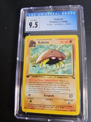 Pokemon 1st Edition Fossil Kabuto Gem Mint 10 9.5 CGC (1999) - Image 1 of 2