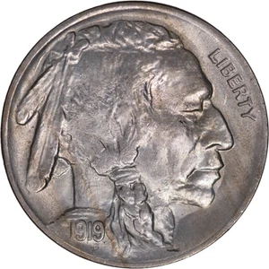 1919 Buffalo Nickel ~ BU - Picture 1 of 2