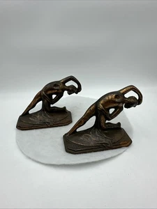 Sujetalibros Art Deco Nuevo Mujer Desnuda Hierro Fundido Finales Acabado Bronce Años 20 - Imagen 1 de 11