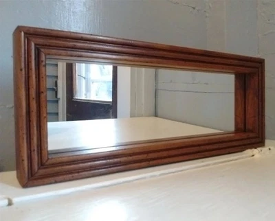 Vintage 5”x13” Wood Accent Mirror – Rustic Cottage– Jamestown Style – Wall Mount - Image 1 of 4