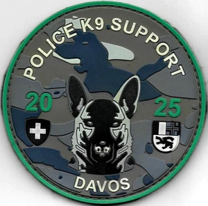 SUIZA Policía Cantonal K-9 DAVOS 2025 Policía Grisones Parche Policía Cantonal - Imagen 1 de 4