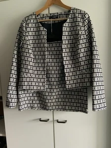 Comma-Jacke mit passendem Rock, Gr. 40, blau-weiß - Bild 1 von 2