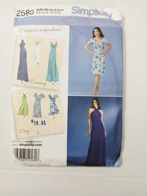 2580 Simplicity Sewing Pattern.  Misses Knit Dresses. Size 6-14 - Image 1 of 3