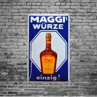 Plaque émaillée MAGGI wurze potages bouillon alimentaire - Photo 1/3